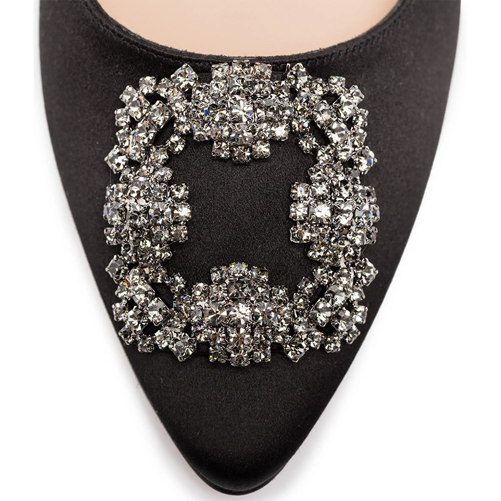 Чёрные туфли на каблуке Hangisi с кристаллами