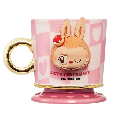 Розовая кружка Лабубу Labubu Let’s Checkmate