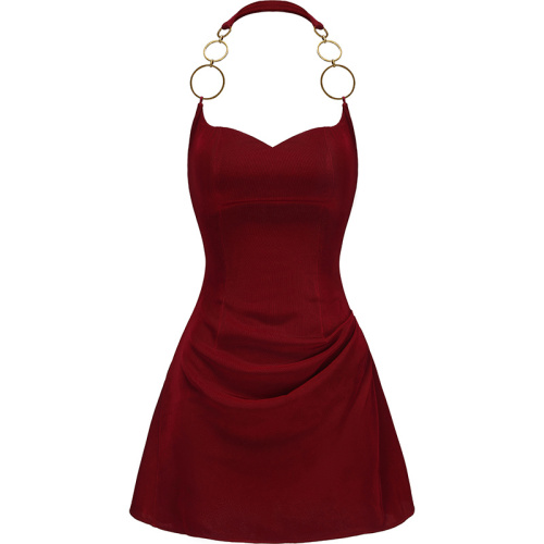 Красное платье мини с кольцами Amira Dress
