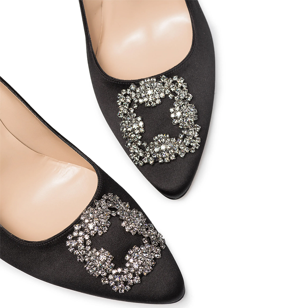 Чёрные туфли на каблуке Hangisi с кристаллами