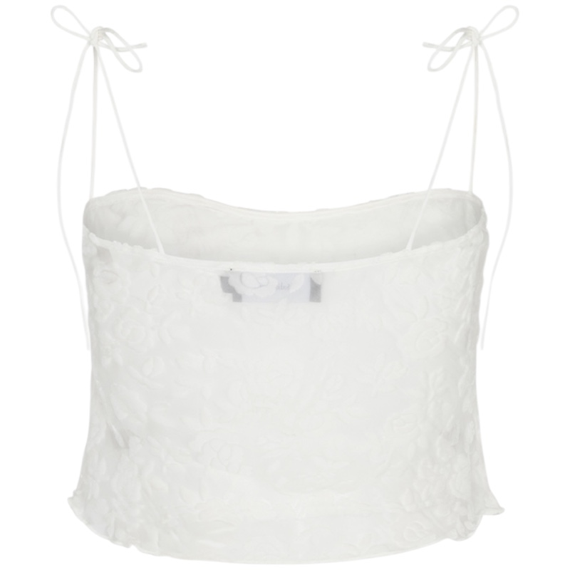 Белый топ The Odette in Camellia Devoré