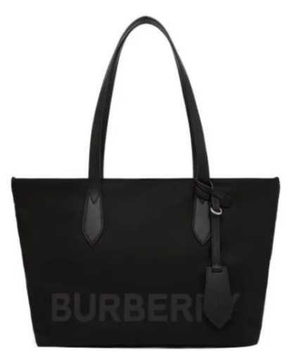 Чёрная нейлоновая сумка-шоппер с логотипом