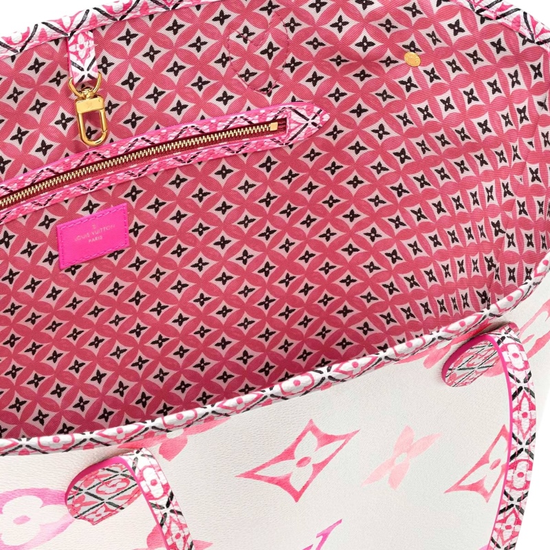 Сумка-тоут Neverfull MM белая/розовая