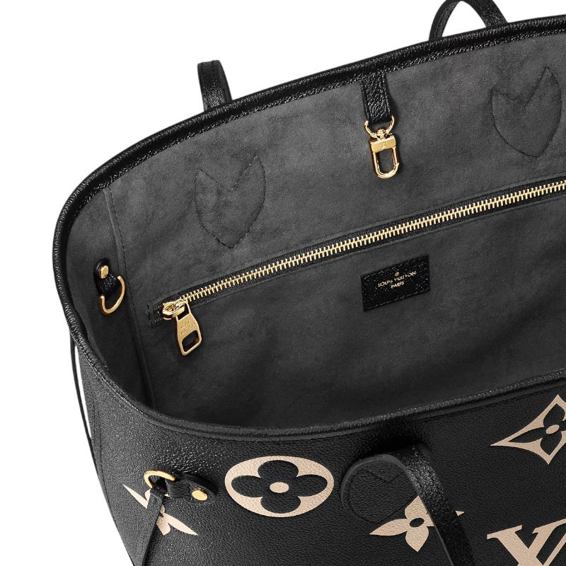 Сумка-тоут Neverfull MM чёрная/бежевая