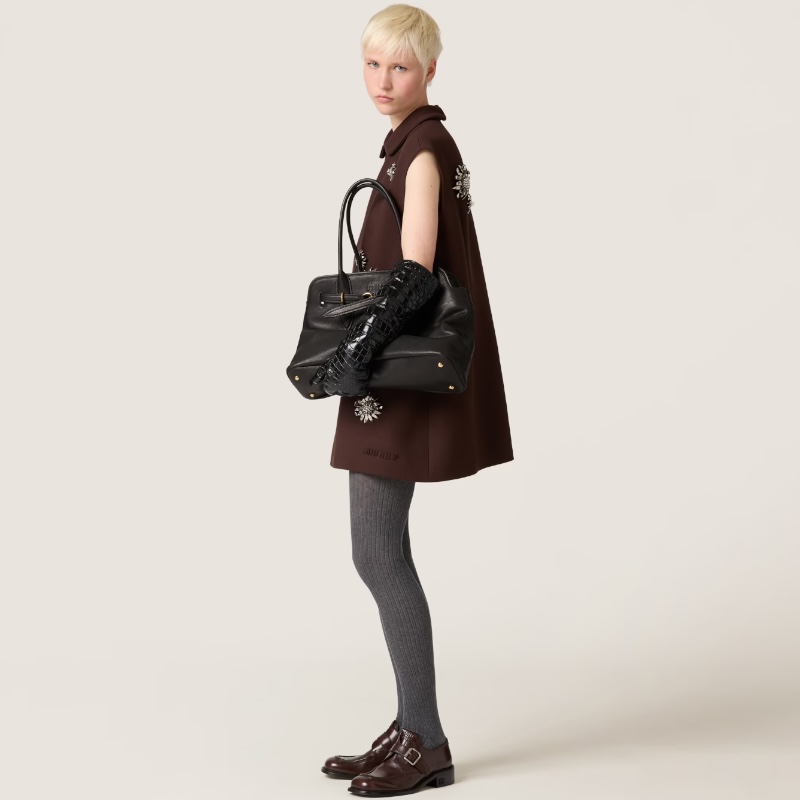 Чёрная кожаная сумка-тоут Aventure