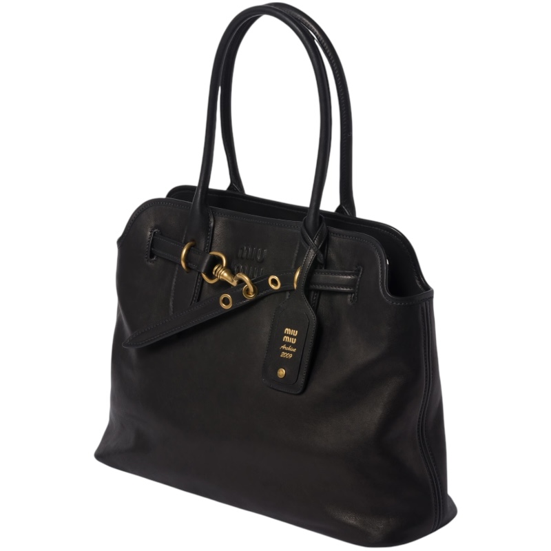 Чёрная кожаная сумка-тоут Aventure