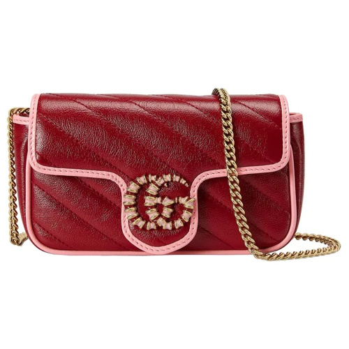 Красная сумка GG Marmont Super Mini