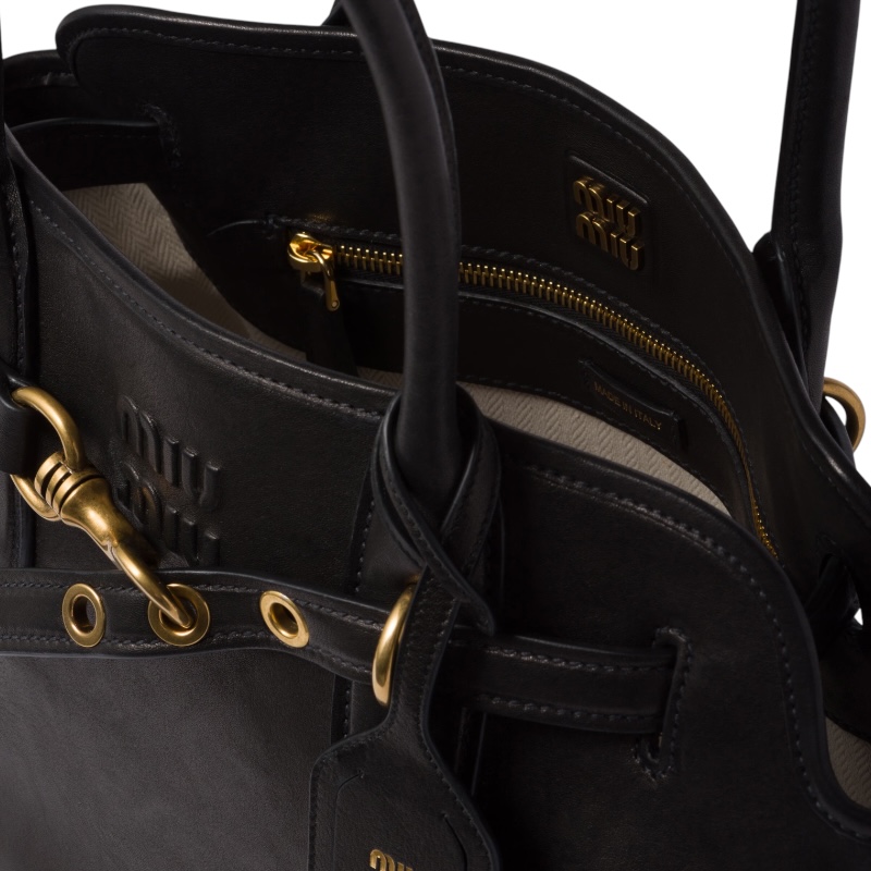 Чёрная кожаная сумка-тоут Aventure