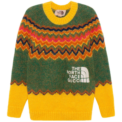 GUCCI × THE NORTH FACE Женский жаккардовый джемпер из мохера