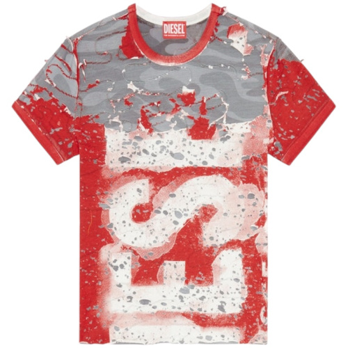 Футболка с логотипом из рваного джерси