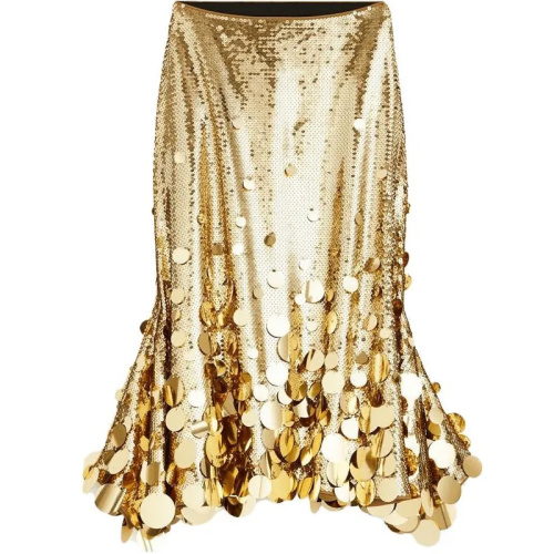 H&M x Paco Rabanne Золотая юбка макси с пайетками