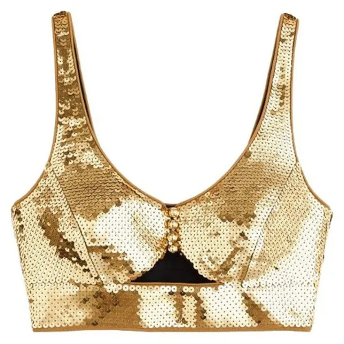 H&M x Paco Rabanne Золотой топ с пайетками