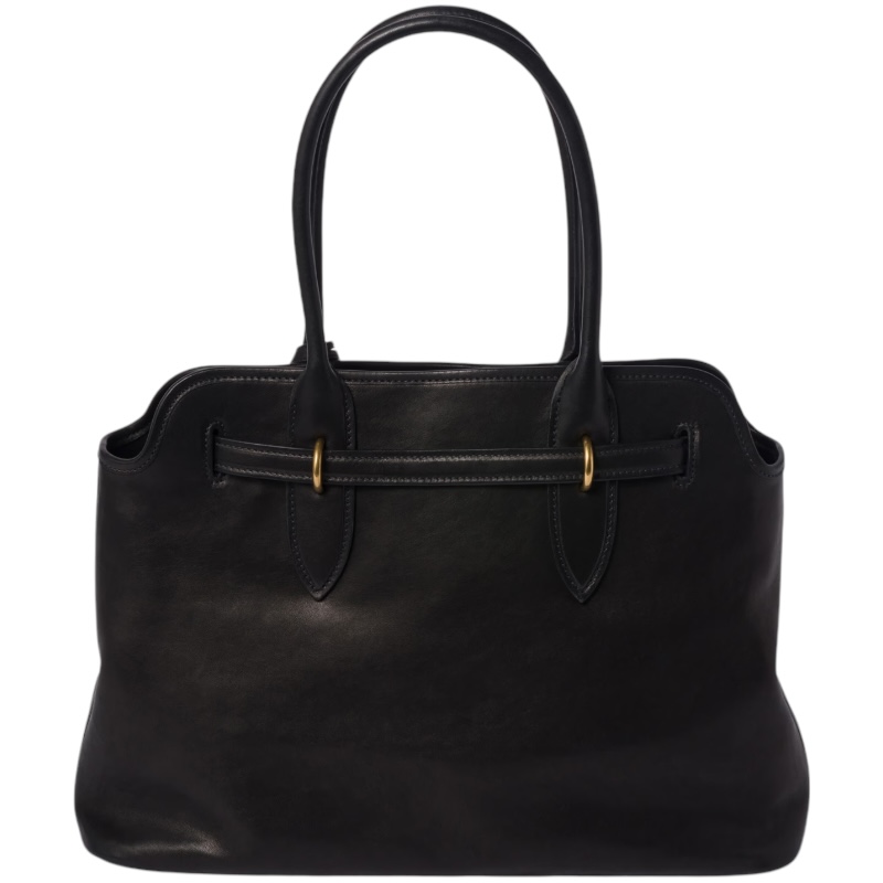 Чёрная кожаная сумка-тоут Aventure