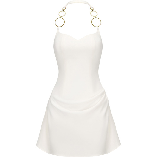 Белое платье мини с кольцами Amira Dress