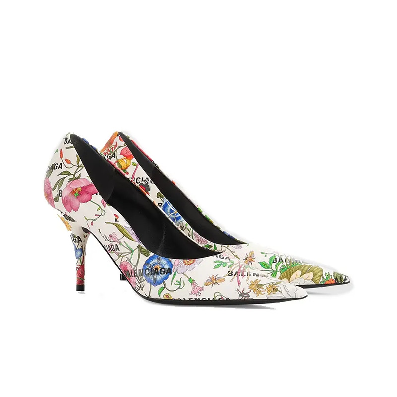 Balenciaga x GUCCI The Hacker Project Knife Остроносые туфли с цветочным принтом