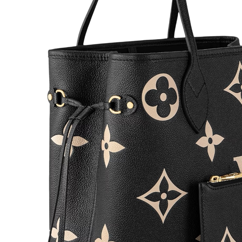 Сумка-тоут Neverfull MM чёрная/бежевая