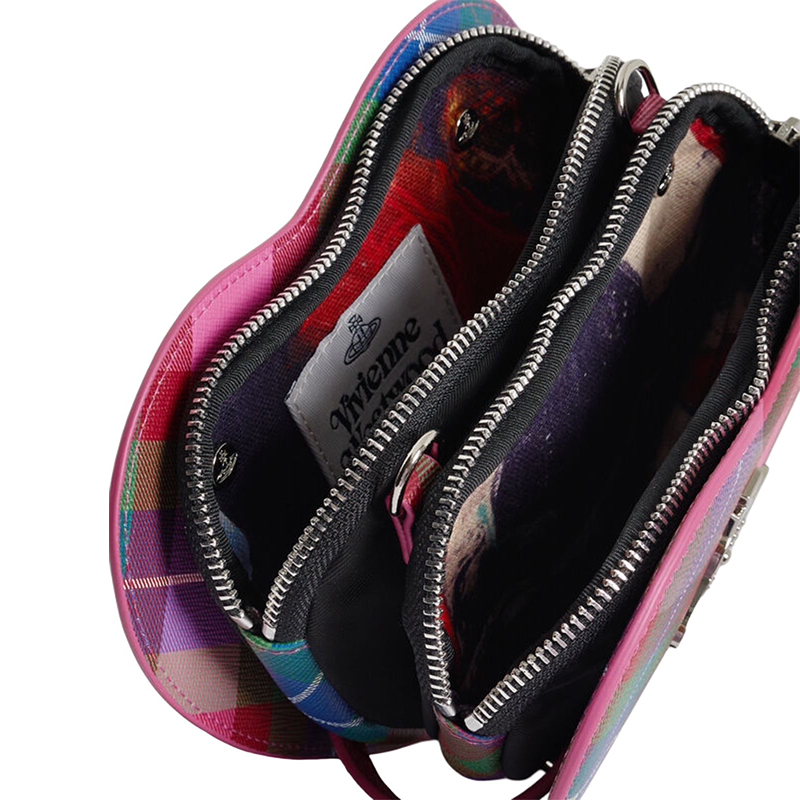 Сумка через плечо Louise Heart в виде сердца в клетку