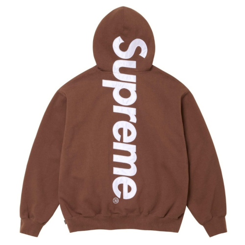 Коричневое худи Supreme с логотипом на спине