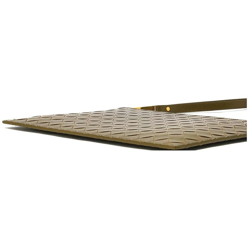 Клатч из телячьей кожи Intrecciato хаки