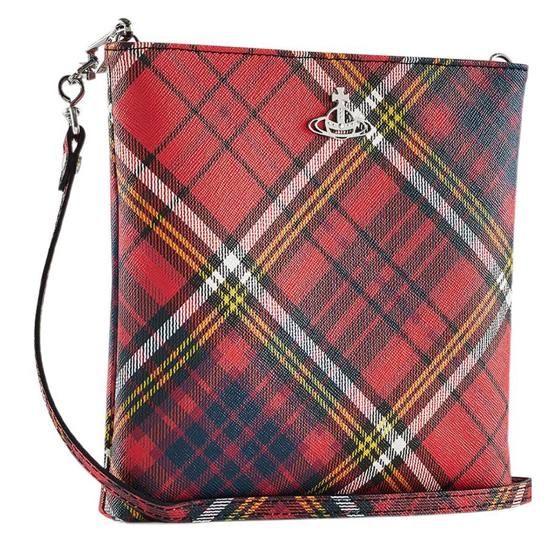 Квадратная сумка через плечо в клетку