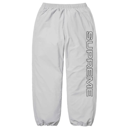 Светло-серые спортивные брюки с вышивкой Spellout FW24