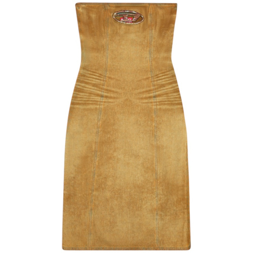 Джинсовое платье-миди с логотипом с эффектом ржавчины De-Vildress-Fsf