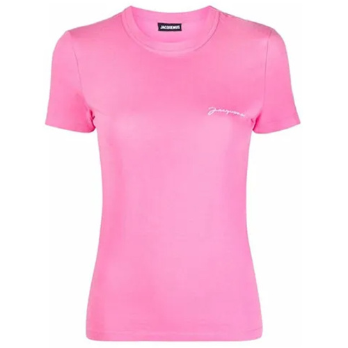 Розовая футболка Le T-shirt Brode с вышитым логотипом