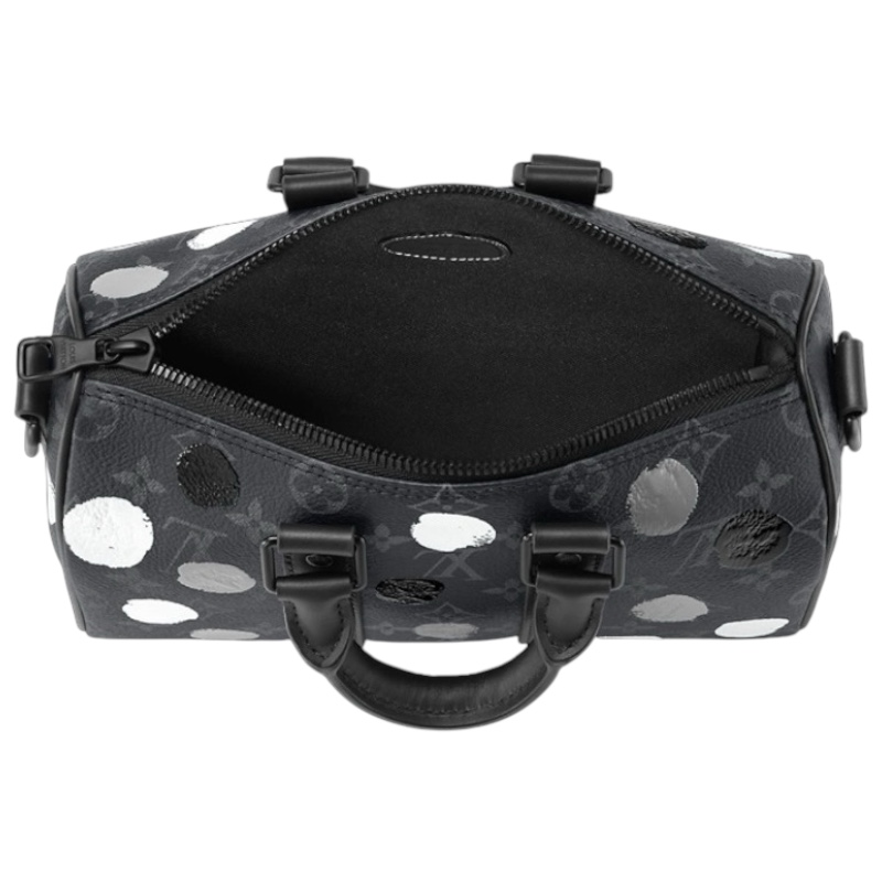 Сумка через плечо черного цвета Keepall 25 из коллекции Yayoi Kusama 