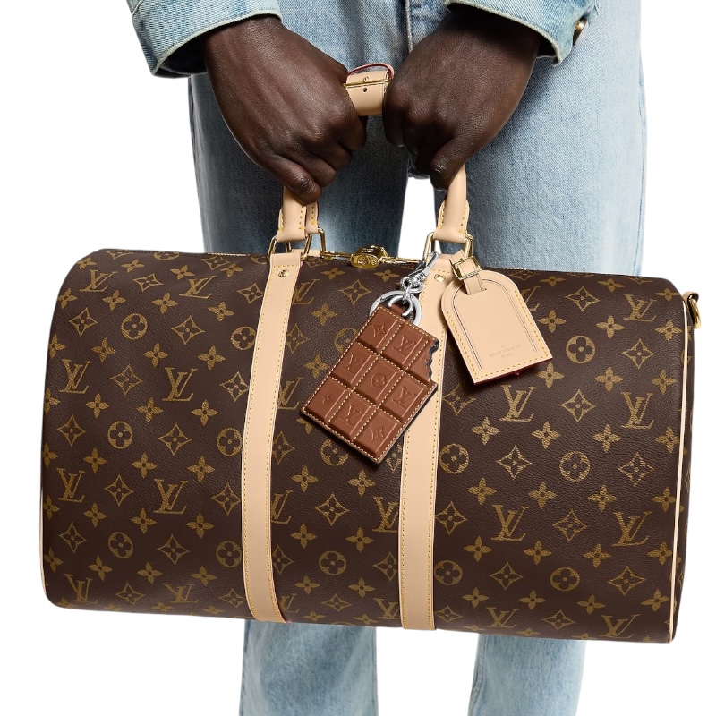 Аксессуар для сумки и брелок для ключей в виде плитки шоколада LV Chocolate Bar Figurine