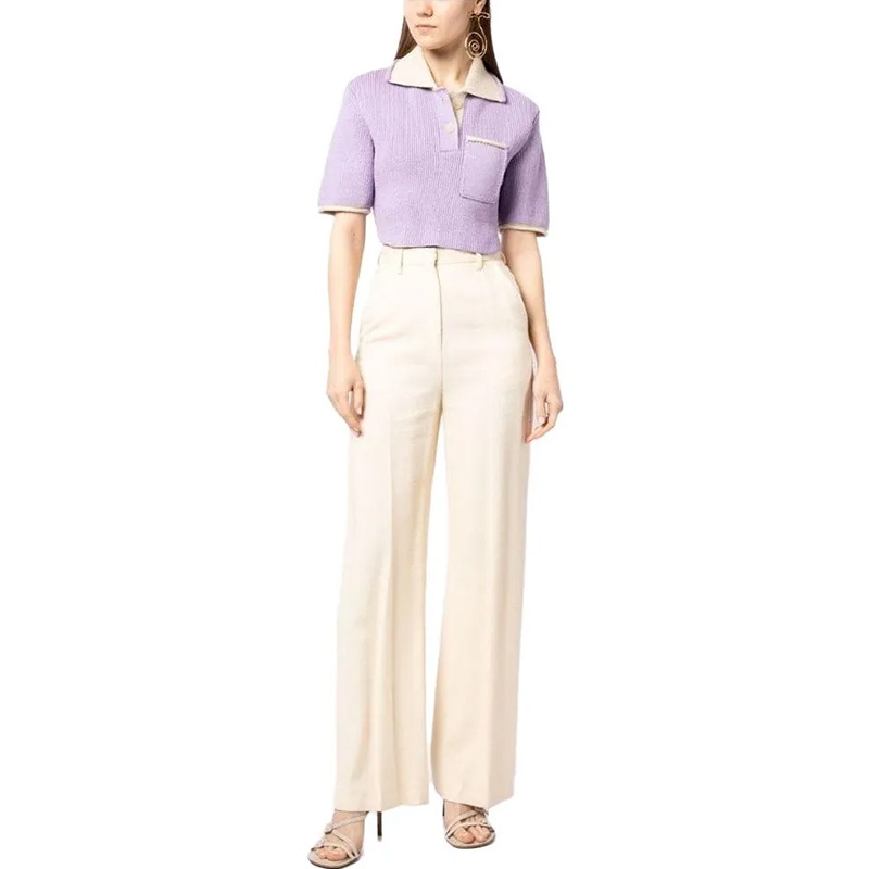 Сиреневый трикотажный кроп-топ Arco