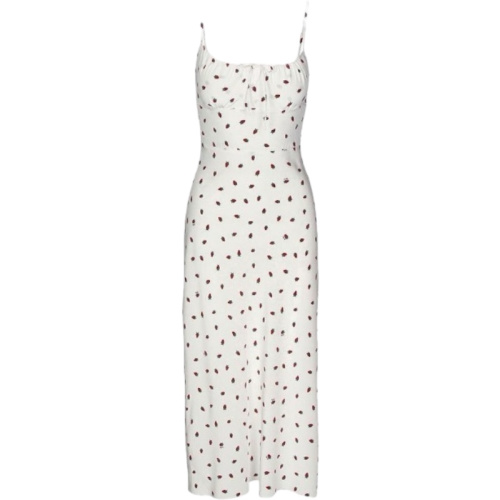 Шёлковое платье The Alba in White Strawberry