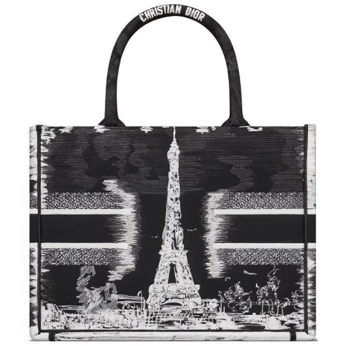 Сумка-тоут BookTote White and Black Paris Embroidery medium