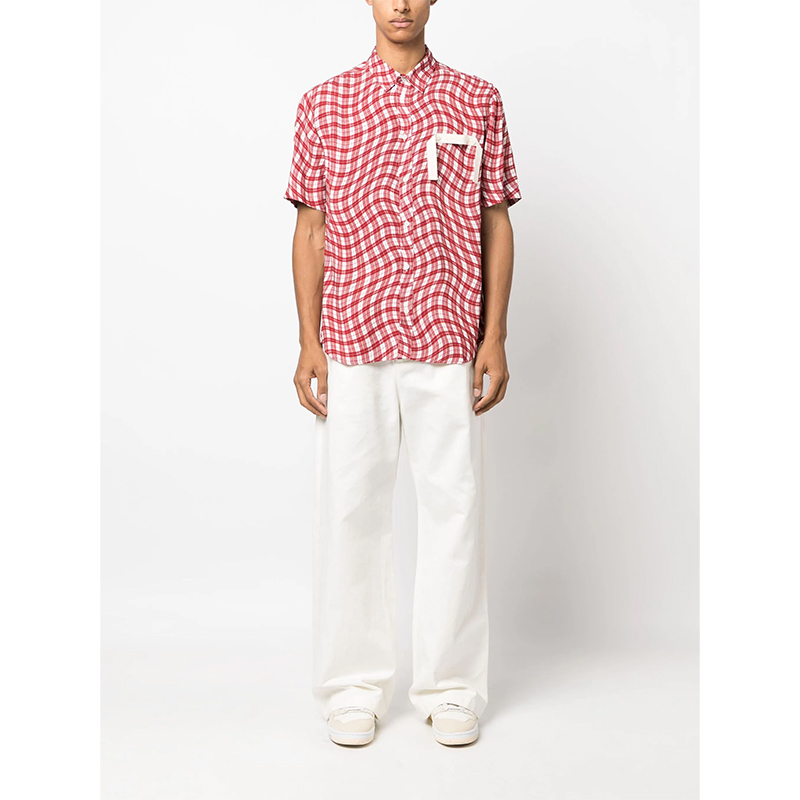 Красно-белая рубашка в клетку La chemise Melo