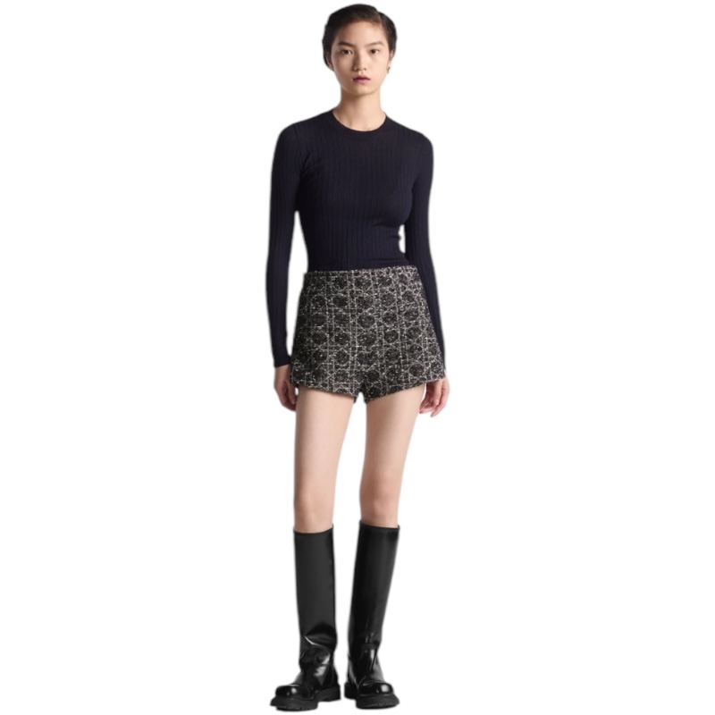 Твидовые шорты с узором «макроканнаж»