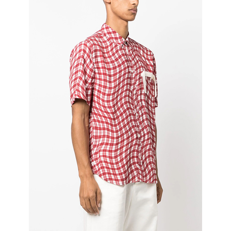 Красно-белая рубашка в клетку La chemise Melo