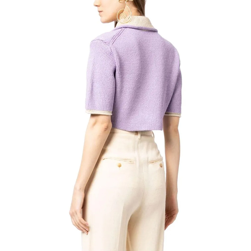 Сиреневый трикотажный кроп-топ Arco