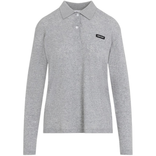 Серая трикотажная рубашка-поло