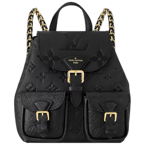 Кожаный чёрный рюкзак Backup 