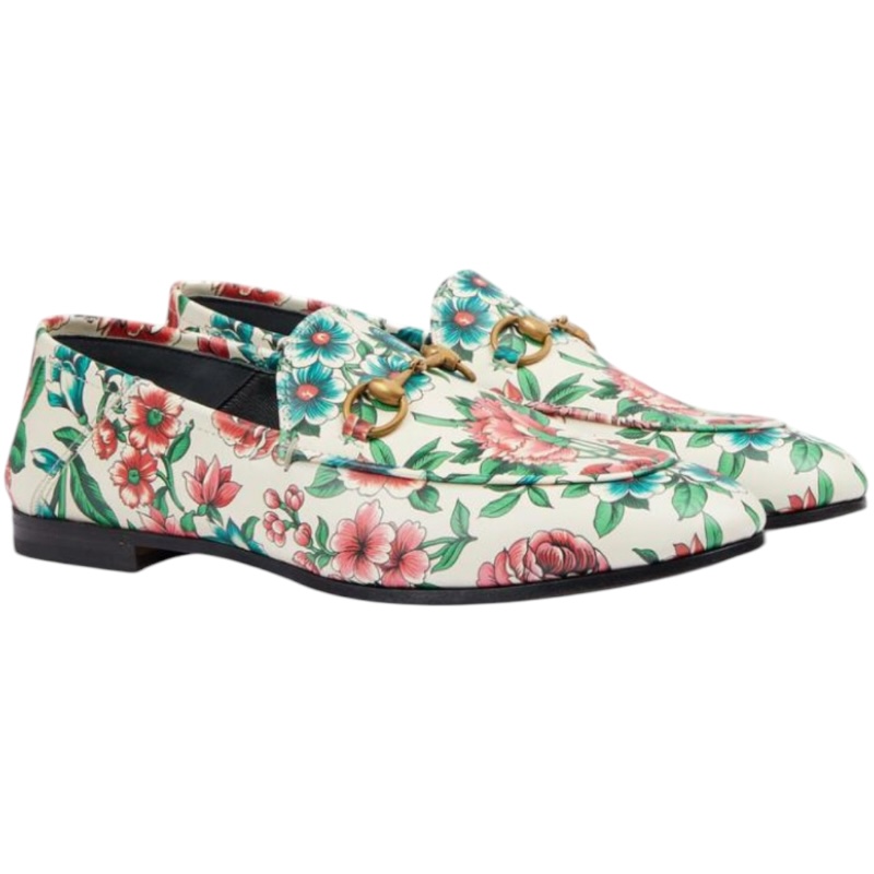Женские лоферы Horsebit с цветочным принтом