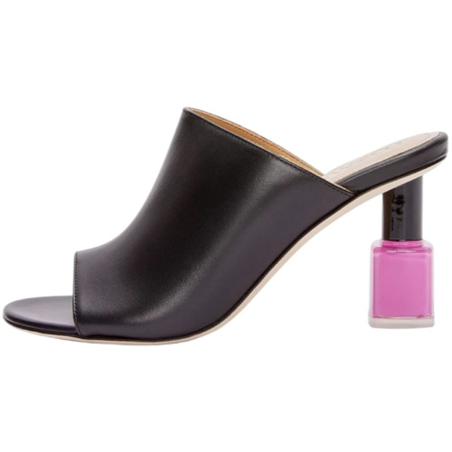 Мюли на каблуках в виде розового лака для ногтей