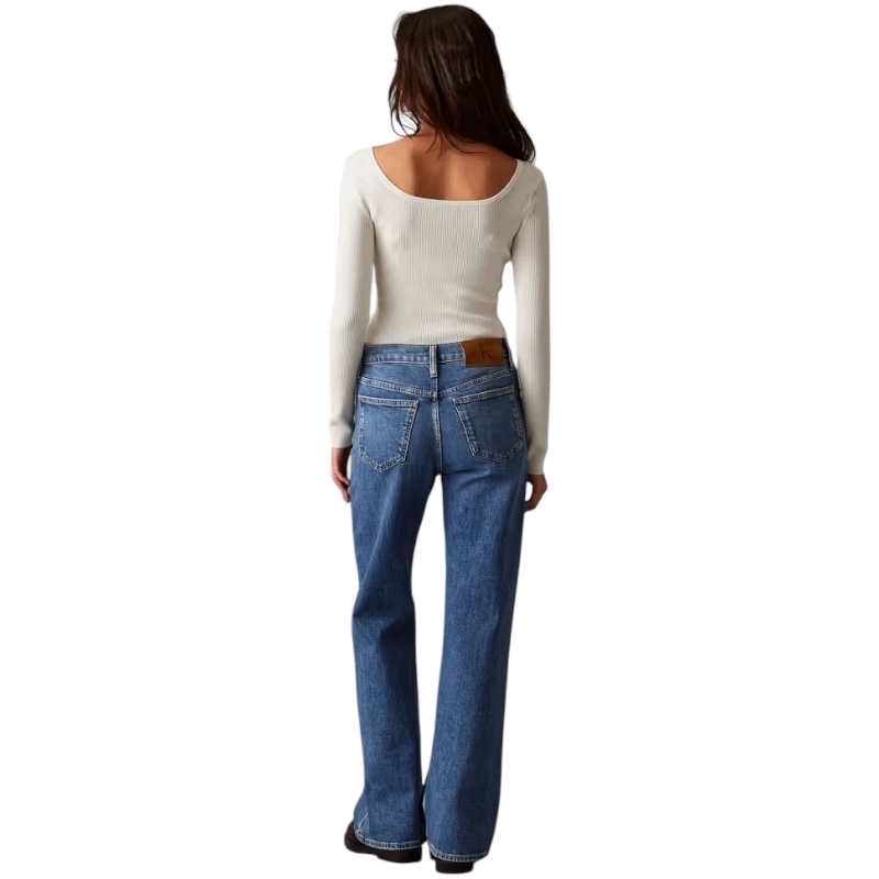 Женские синие джинсы свободного кроя