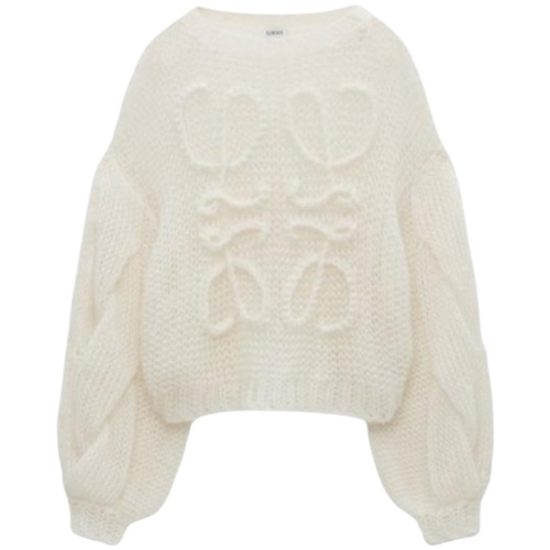 Белый свитер из мохера с логотипом Anagram