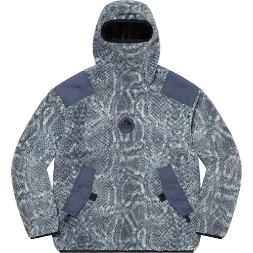 Supreme X Nike ACG флисовый пуловер с балаклавой синий змеиный принт