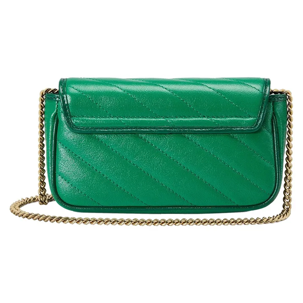 Зелёная сумка GG Marmont Super Mini