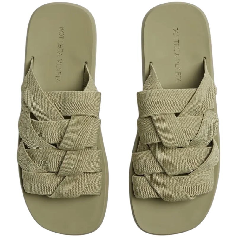 Эластичные шлепанцы Intreccio, оливковый цвет