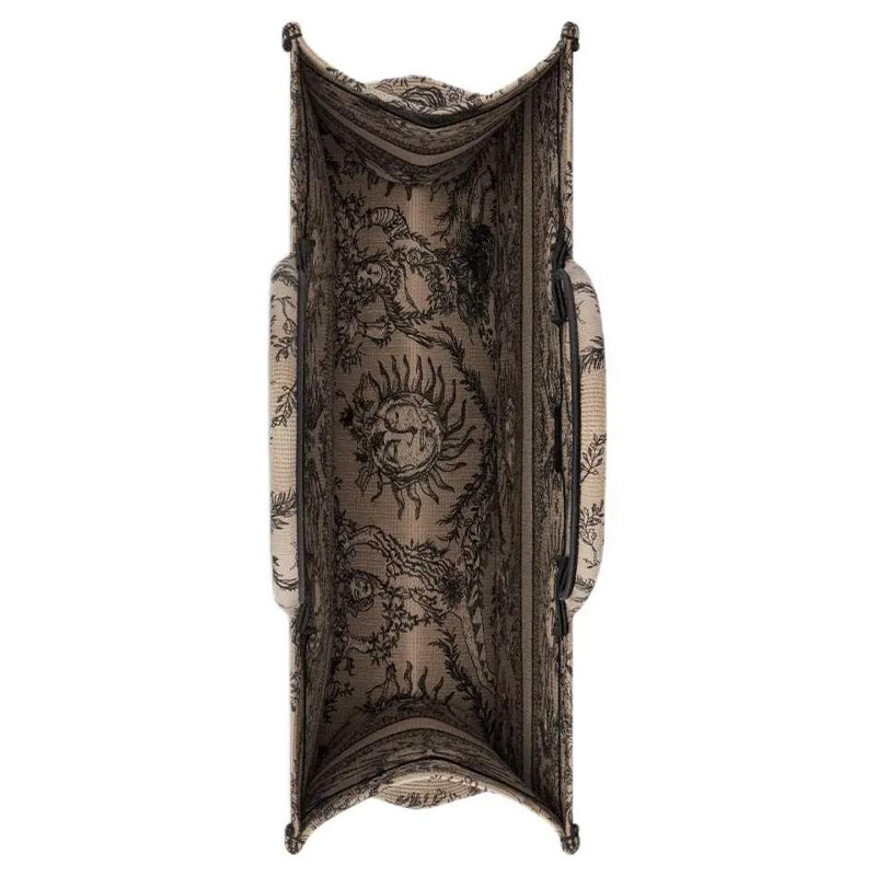 Сумка-тоут BookTote бежевая и чёрная Toile de Jouy Soleil large