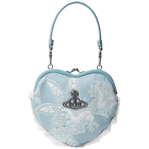 Сумка через плечо Vivienne Westwood Belle Heart Frame Purse в виде сердца голубая