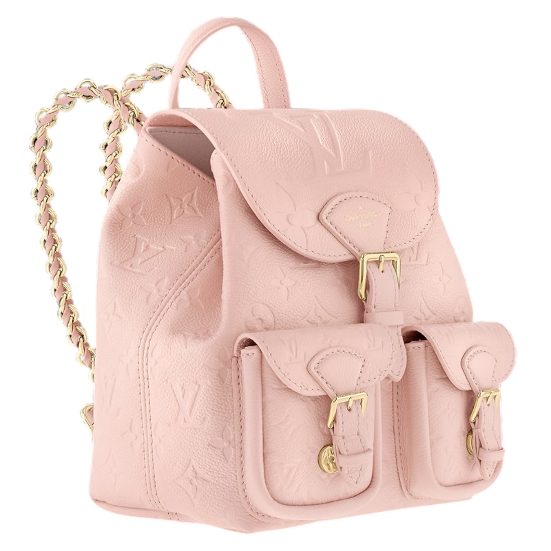 Кожаный розовый рюкзак Backup 