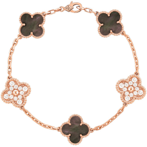 Браслет Van Cleef & Arpels Vintage Alhambra, 5 motifs Бриллиант и перламутр