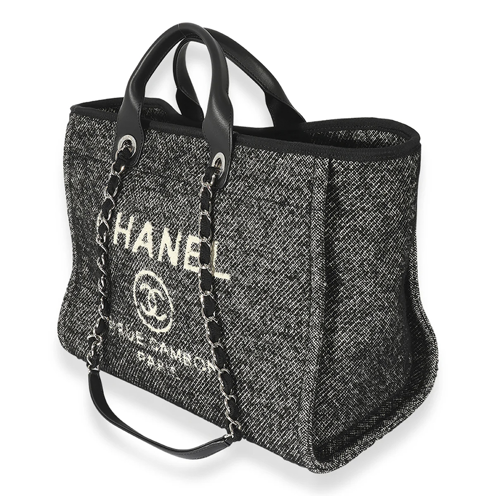 Чёрная сумка-тоут CHANEL Deauville среднего размера